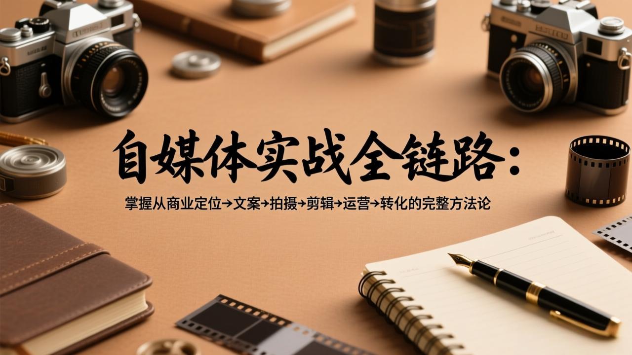 自媒体实战全链路：掌握从商业定位→文案→拍摄→剪辑→运营→转化的完整方法论-云途创业网