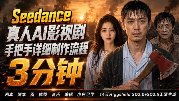3分钟真人AI影视剧怎么做？SD 2.0手把手完整制作流程｜Higgsfield 14天SD 2.0/2.5无限生成-云途创业网