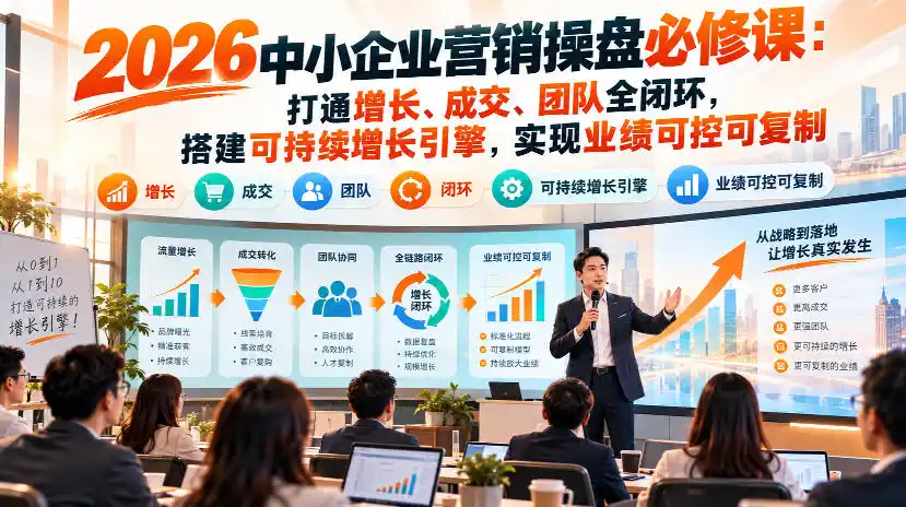 2026中小企业营销操盘必修课：打通增长、成交、团队全闭环，搭建可持续增长引擎，实现业绩可控可复制-云途创业网