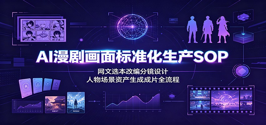 AI漫剧画面标准化生产SOP：网文选本改编分镜设计，人物场景资产生成成片全流程-云途创业网