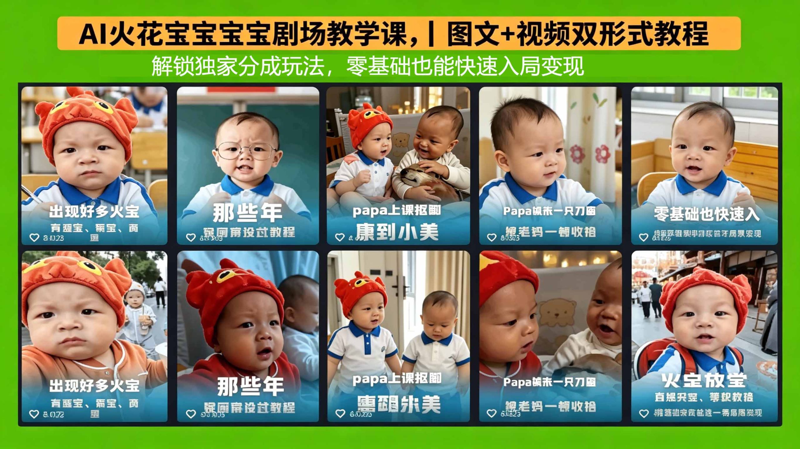 AI火花宝宝宝宝剧场教学课,图文+视频双形式教程,解锁独家分成玩法,零基础也能快速入局变现-云途创业网