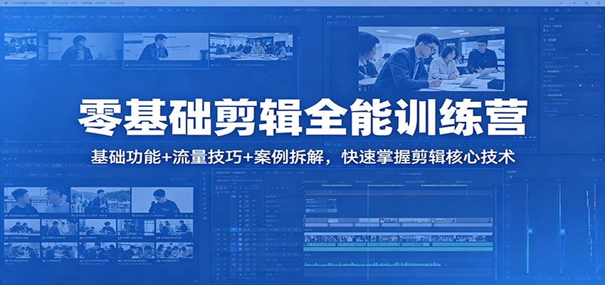 零基础剪辑全能训练营：基础功能+流量技巧+案例拆解，快速掌握剪辑核心技术-云途创业网