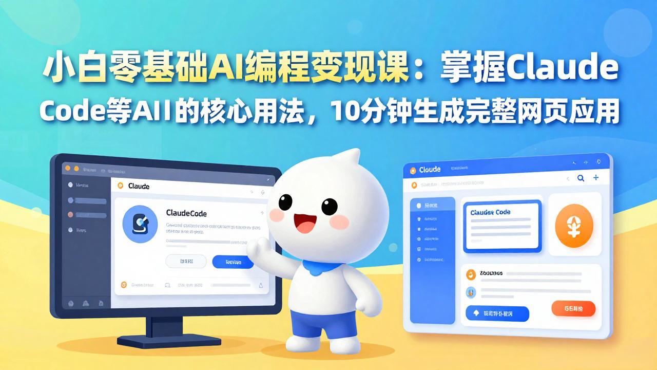 小白零基础AI编程变现课:掌握Claude Code等AI工具的核心用法,10分钟生成完整网页应用-云途创业网