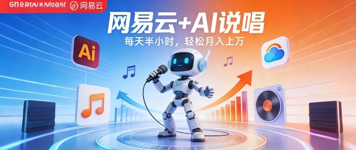 网易云+AI说唱，每天半小时，AI内容创作+流量变现，轻松月入1W-云途创业网