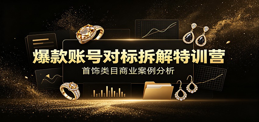 爆款账号对标拆解特训营：首饰类目商业案例分析，配套完整资料内容-云途创业网