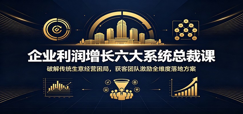 企业利润增长六大系统总裁课：破解传统生意经营困局，获客团队激励全维度落地方案-云途创业网