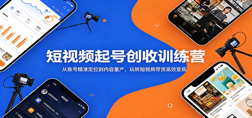 短视频起号创收训练营：从账号精准定位到内容量产，玩转短视频带货高效变现-云途创业网