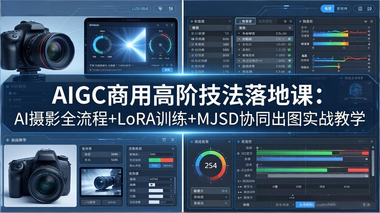 AIGC商用高阶技法落地课：AI摄影全流程+LoRA训练+MJSD协同出图实战教学-云途创业网
