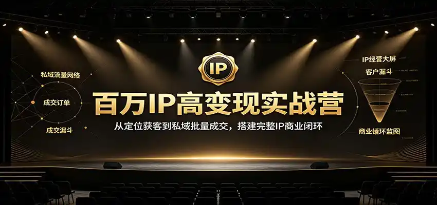 百万IP高变现实战营:从定位获客到私域批量成交,搭建完整IP商业闭环-云途创业网