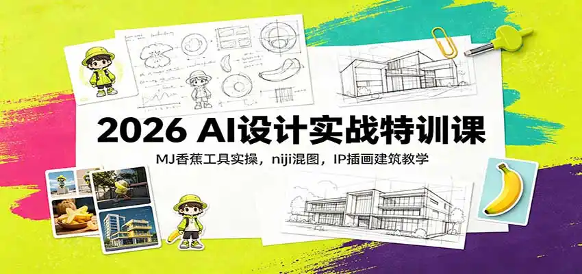2026 AI设计实战特训课:MJ香蕉工具实操,niji混图,IP插画建筑教学-云途创业网