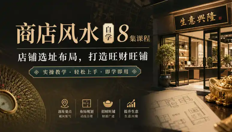 商店风水自学8集课程｜店铺选址布局，打造旺财旺铺实操教学-云途创业网