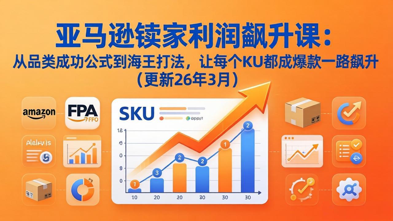 亚马逊卖家利润飙升课：从品类成功公式到海王打法，让每个SKU都成爆款一路飙升(更新26年3月-云途创业网