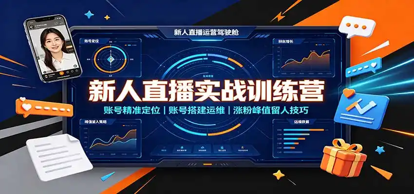 新人直播实战训练营：账号精准定位，账号搭建运维，涨粉峰值留人技巧-云途创业网