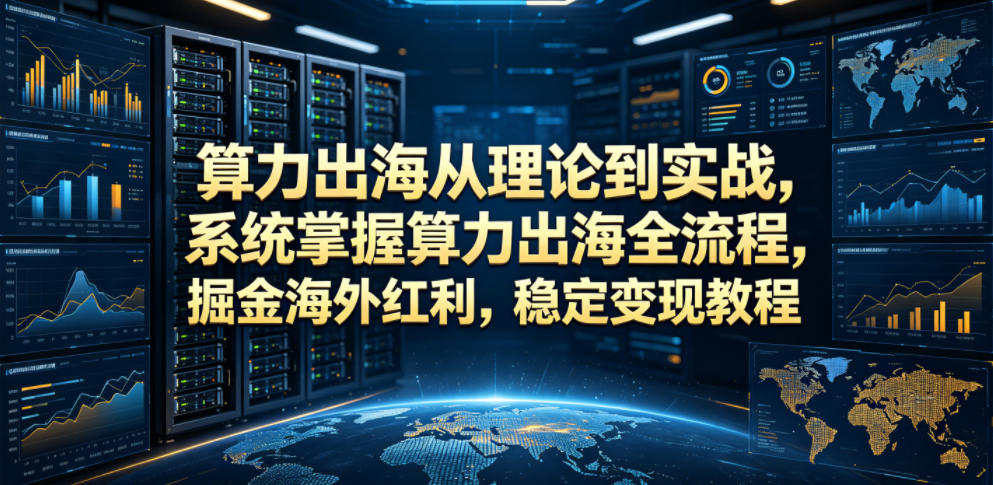算力出海从理论到实战，系统掌握算力出海全流程，掘金海外红利，稳定变现教程-云途创业网