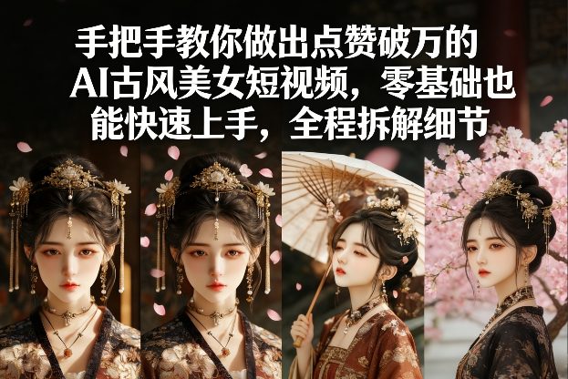 手把手教你做出点赞破万的AI古风美女短视频,零基础也能快速上手,全程拆解细节-云途创业网