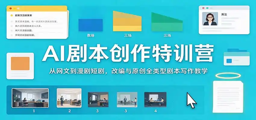 AI剧本创作特训营：从网文到漫剧短剧，改编与原创全类型剧本写作教学-云途创业网