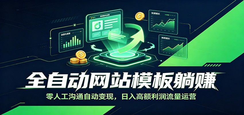 全自动网站模板躺赚：零人工沟通自动变现，日入高额利润流量运营-云途创业网