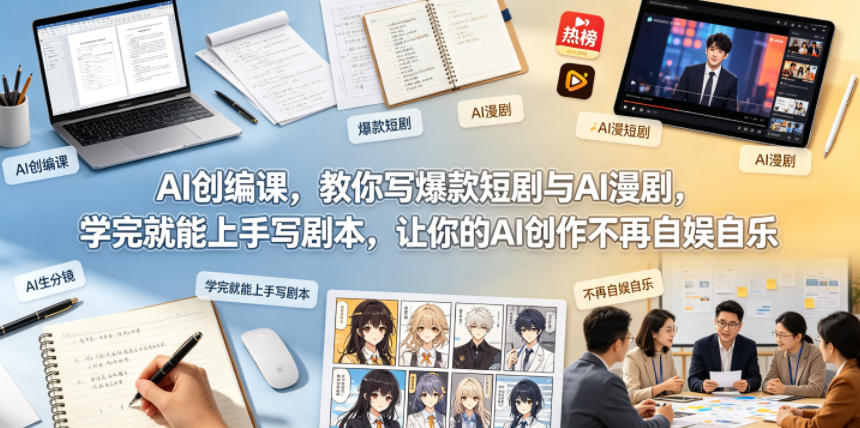 AI创编课,教你写爆款短剧与AI漫剧,学完就能上手写剧本,让你的AI创作不再自娱自乐(更新0521)