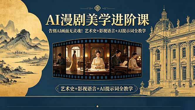 告别AI画面无灵魂！AI漫剧美学进阶课-更新，艺术史+影视语言+AI提示词全教学-云途创业网