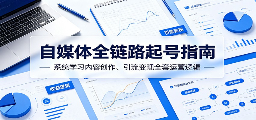 自媒体全链路起号指南：系统学习内容创作、引流变现全套运营逻辑-云途创业网