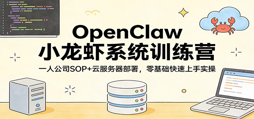 OpenClaw小龙虾系统训练营：一人公司SOP，云服务器部署，零基础快速上手实操-云途创业网