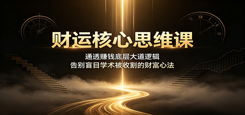 财运核心思维课:通透赚钱底层大道逻辑,告别盲目学术被收割的财富心法-云途创业网