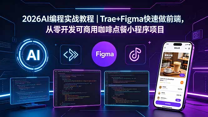 2026AI编程实战教程｜Trae+Figma快速做前端，从零开发可商用咖啡点餐小程序项目-云途创业网