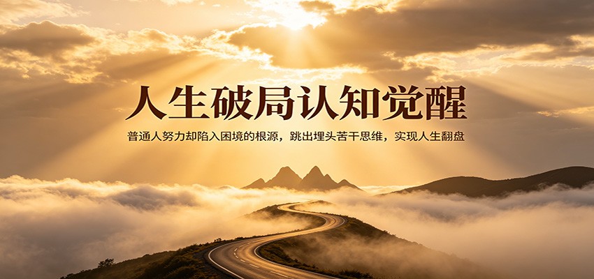人生破局认知觉醒，普通人努力却陷入困境的根源，跳出埋头苦干思维，实现人生翻盘-云途创业网