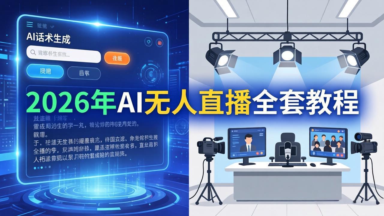 2026年AI无人直播全套教程：OBS安装+软件配置+直播间搭建+话术生成+一键开播实操-云途创业网