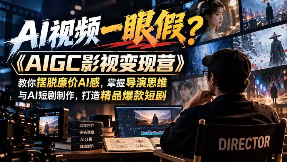 【无水印】AI视频一眼假?《AIGC影视变现营》教你摆脱廉价AI感,掌握导演思维与AI短剧制作,打造精品爆款短剧 【无水印】AI视频一眼假?《AIGC影视变现营》教你摆脱廉价AI感,掌握导演思维与AI短剧制作,打造精品爆款短剧