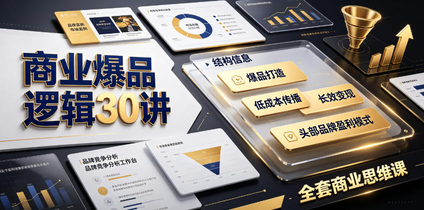 商业爆品逻辑30讲|拆解各行各业头部品牌盈利模式,吃透爆品打造、低成本传播、长效变现全套商业思维课-云途创业网