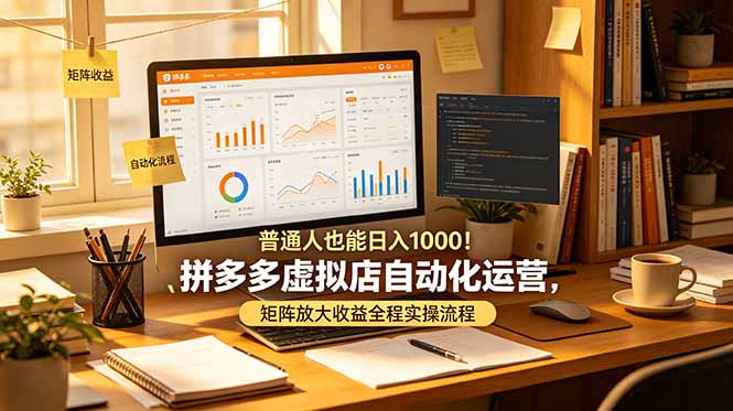 普通人也能日入 1000!拼多多虚拟店自动化运营,矩阵放大收益全程实操流程-云途创业网