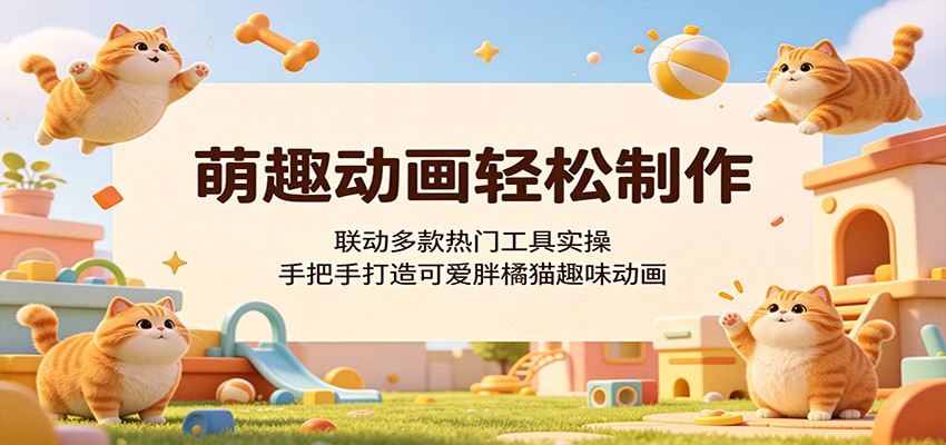 萌趣动画轻松制作，联动多款热门工具实操，手把手打造可爱胖橘猫趣味动画-云途创业网