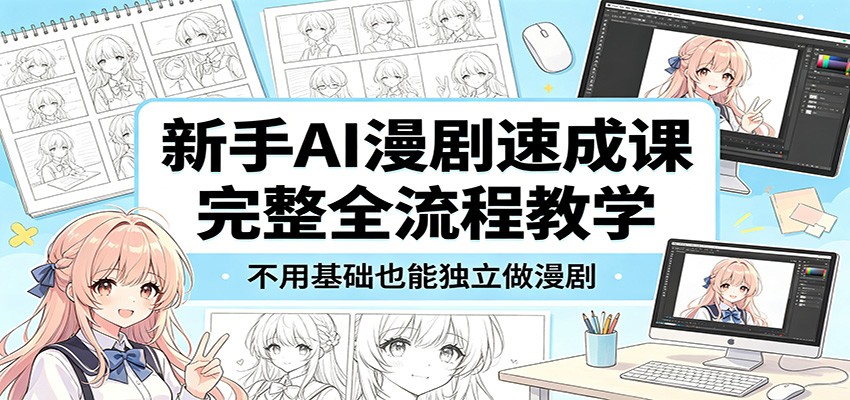 新手AI漫剧速成课：完整全流程教学，不用基础也能独立做漫剧-云途创业网