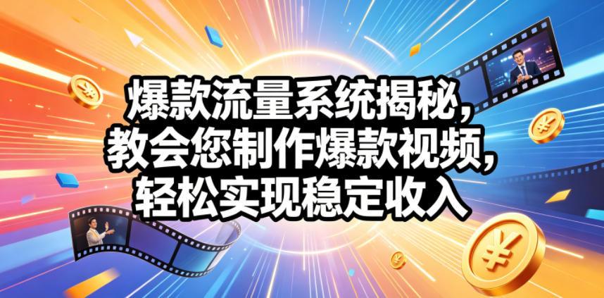 爆款流量系统揭秘，教会您制作爆款视频，轻松实现稳定收入【原创双语字幕】-云途创业网