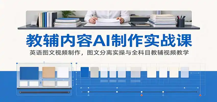AI制作教辅内容实战课：英语图文视频制作，图文分离实操与全科目教辅视频教学-云途创业网