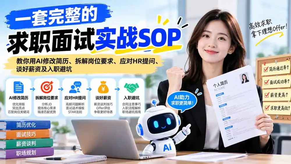 一套完整的求职面试实战SOP：教你用AI修改简历、拆解岗位要求、应对HR提问、谈好薪资及入职避坑-云途创业网