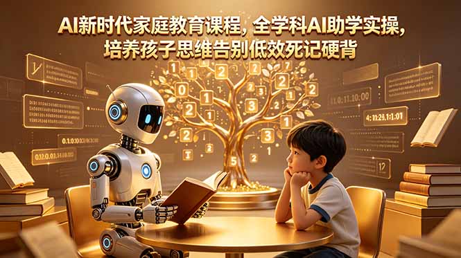 AI新时代家庭教育课程，全学科AI助学实操，培养孩子思维告别低效死记硬背-云途创业网