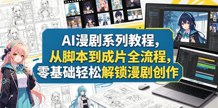 AI漫剧系列教程,从脚本到成片全流程,零基础轻松解锁漫剧创作-云途创业网