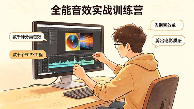 全能音效实战训练营：数千种分类音效+数十个FCPX工程，告别音效单一，剪出电影质感-云途创业网
