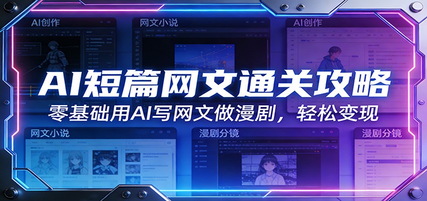 AI短篇网文通关攻略:零基础用AI写网文做漫剧,轻松变现-云途创业网