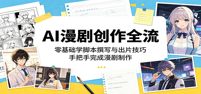 AI漫剧创作全流程：零基础学脚本撰写与出片技巧，手把手完成漫剧制作-云途创业网