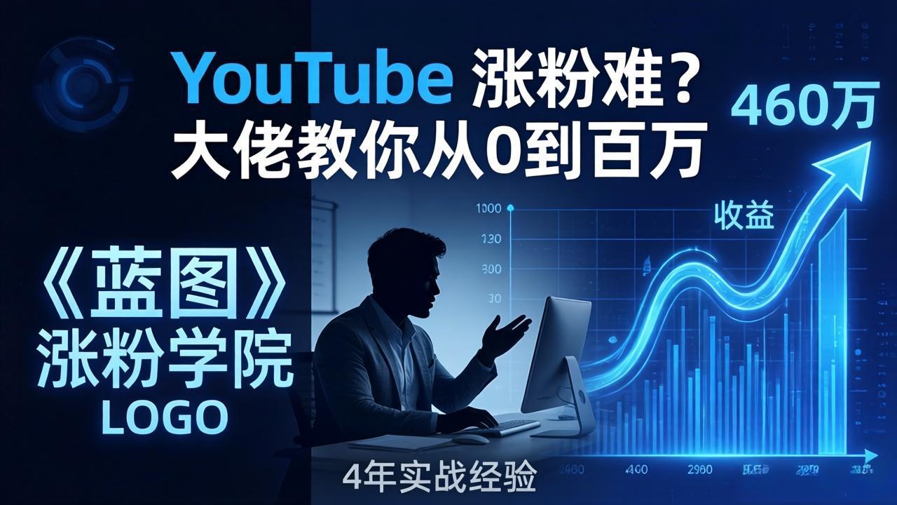 YouTube 涨粉难？《蓝图涨粉学院》：4 年赚 460 万的大佬教策略，从0到百万有路径！-云途创业网