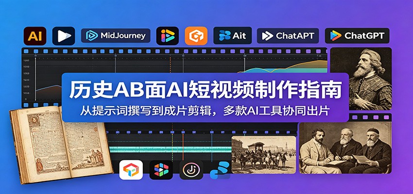 历史AB面AI短视频制作指南:从提示词撰写到成片剪辑,多款AI工具协同出片-云途创业网