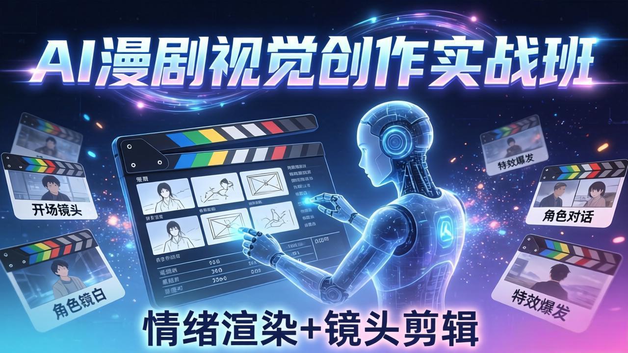 AI漫剧视觉导演思维实战班,从脚本到成片全掌握,分镜设计情绪渲染一站学会-云途创业网