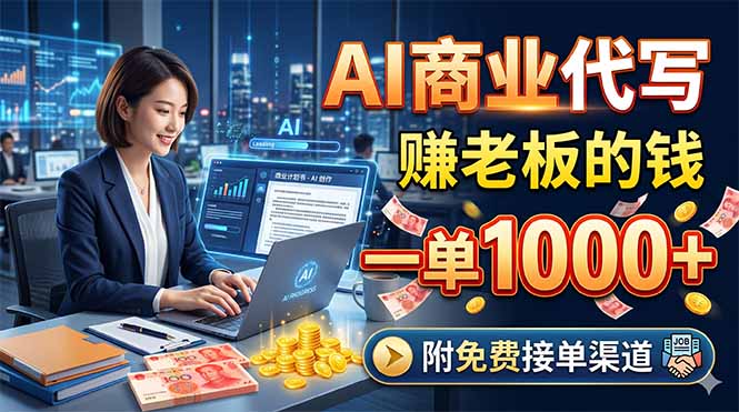 AI商业代写,赚老板的钱,一单1000+,附免费接单渠道-云途创业网