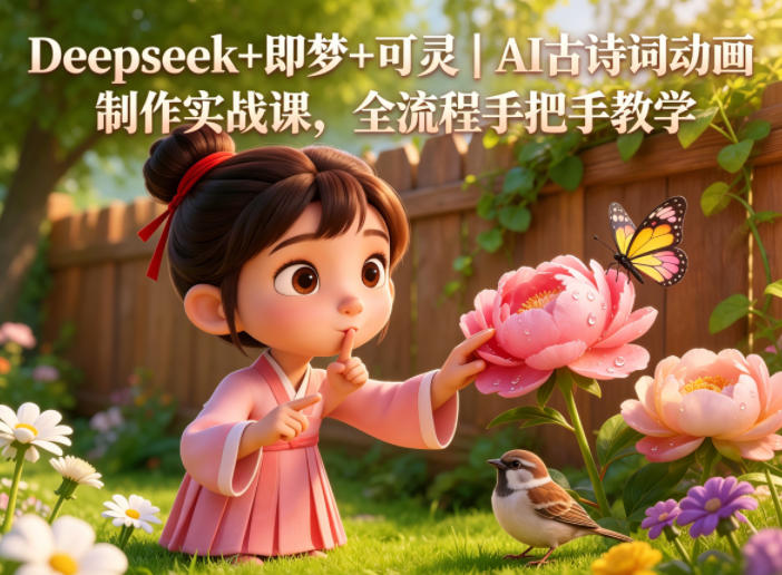 Deepseek+即梦+可灵｜AI古诗词动画制作实战课，全流程手把手教学-云途创业网