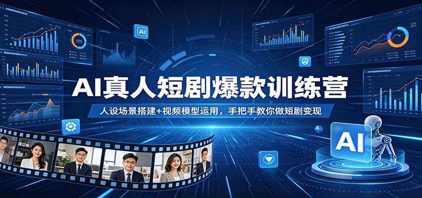 AI真人短剧爆款训练营：人设场景搭建+视频模型运用，手把手教你做短剧变现-云途创业网