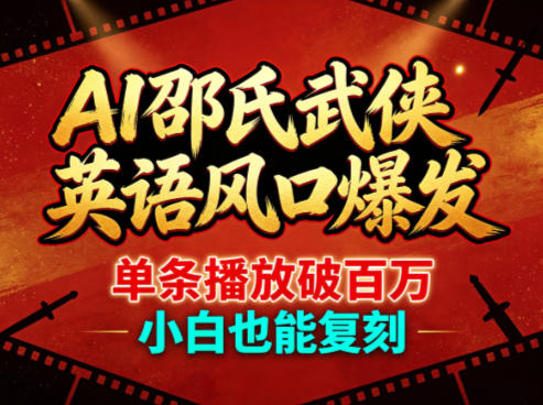 AI邵氏武侠英语风口爆发,单条播放破百万,小白也能复刻