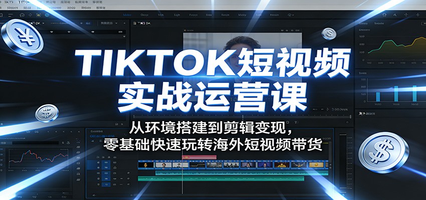TIKTOK短视频实战运营课：从环境搭建到剪辑变现，零基础快速玩转海外短视频带货-云途创业网